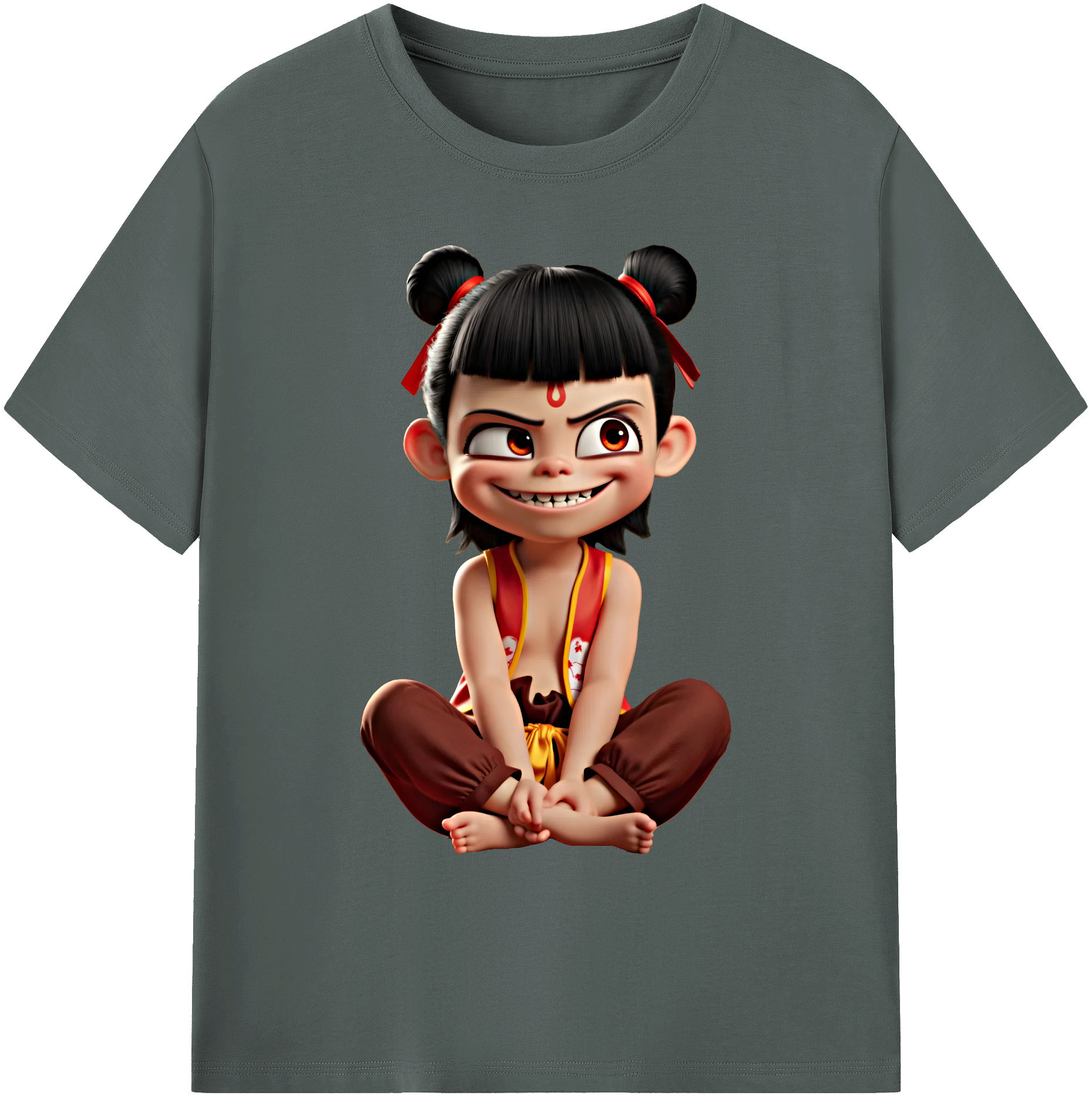 （画像用） Ne Zha 2 ナタ 魔童の大暴れ 綿100％ メンズ半袖Tシャツ｜肌触りやわらか＆通気性